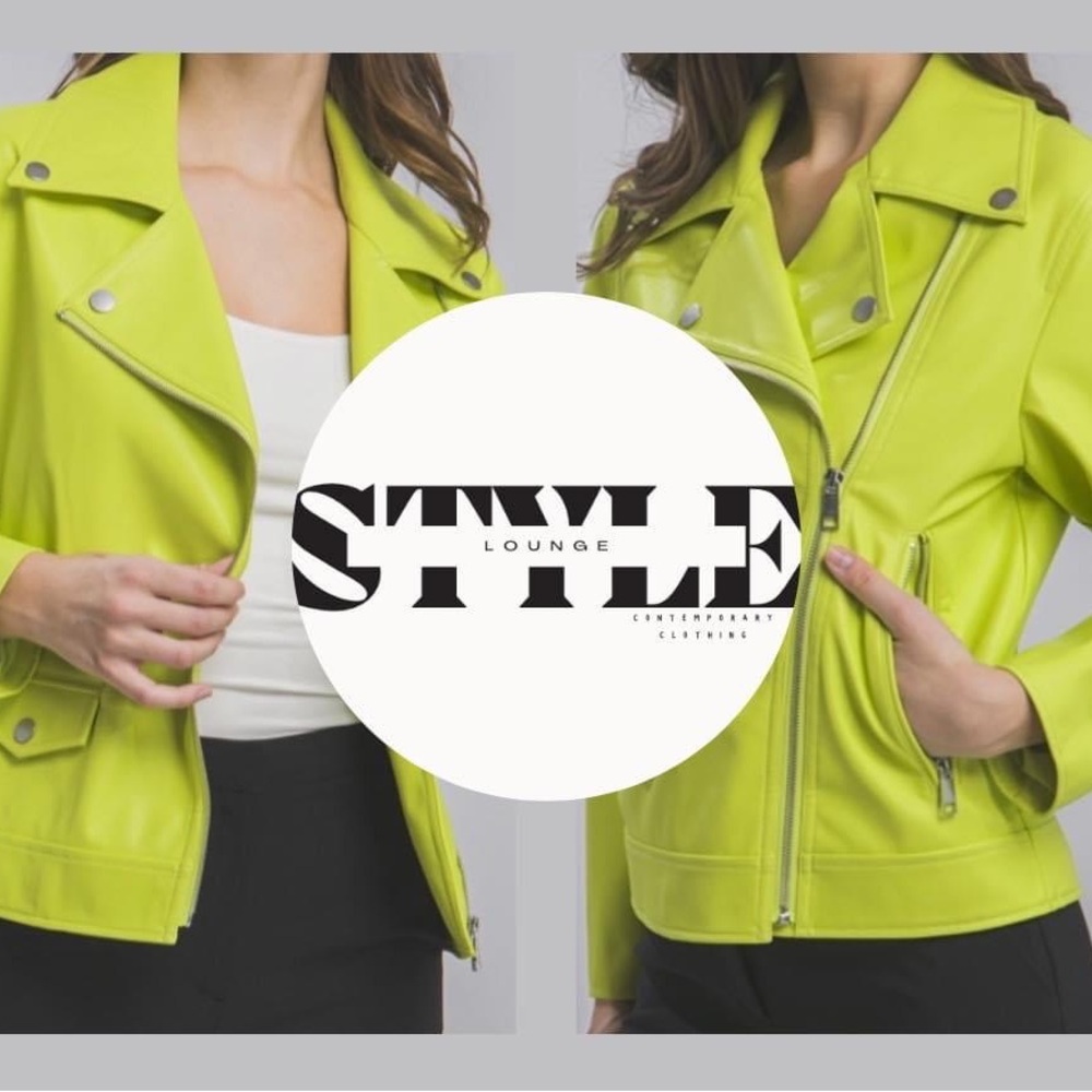 Women's Neon Yellow Leather Jacket